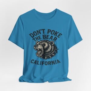 don’t poke the bear california t‑shirt — vintage roaring bear graphic tee in heather colors