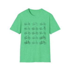 bicycle sketches t shirt | minimal bike illustration tee in bright colors featuring beach cruisers