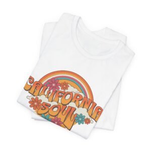 california soul t shirt — retro rainbow floral graphic tee