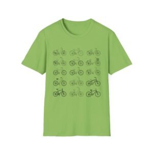 bicycle sketches t shirt | minimal bike illustration tee in bright colors featuring beach cruisers