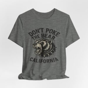 don’t poke the bear california t‑shirt — vintage roaring bear graphic tee in heather colors