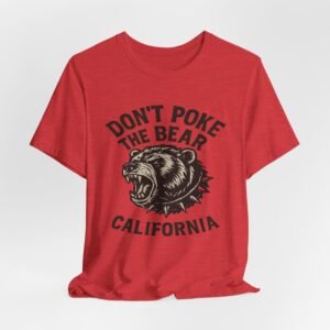 don’t poke the bear california t‑shirt — vintage roaring bear graphic tee in heather colors