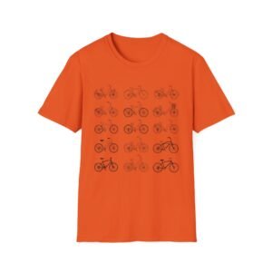 bicycle sketches t shirt | minimal bike illustration tee in bright colors featuring beach cruisers
