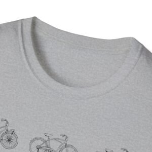 bicycle sketches t shirt | minimal bike illustration tee in heather colors