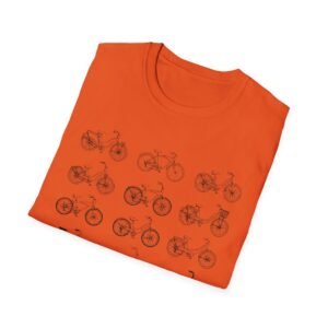 bicycle sketches t shirt | minimal bike illustration tee in bright colors featuring beach cruisers