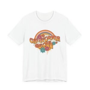 california soul t shirt — retro rainbow floral graphic tee