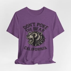 don’t poke the bear california t‑shirt — vintage roaring bear graphic tee in heather colors