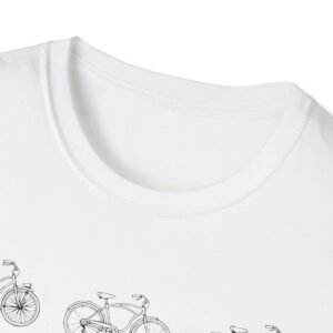 bicycle sketches t shirt | minimal bike illustration tee in bright colors featuring beach cruisers