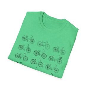 bicycle sketches t shirt | minimal bike illustration tee in bright colors featuring beach cruisers