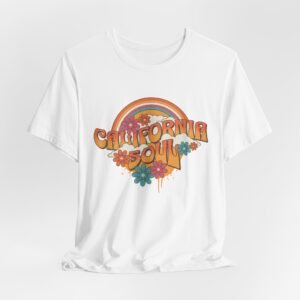 california soul t shirt — retro rainbow floral graphic tee