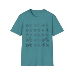 bicycle sketches t shirt | minimal bike illustration tee in heather colors