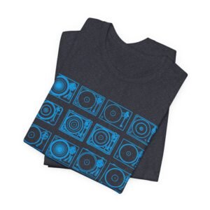 turntable grid t‑shirt — retro dj vinyl record tee
