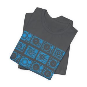 turntable grid t‑shirt — retro dj vinyl record tee