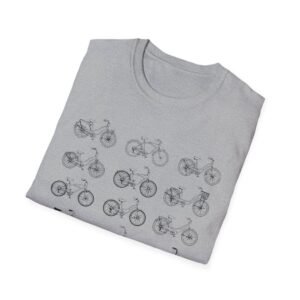 bicycle sketches t shirt | minimal bike illustration tee in heather colors