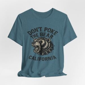 don’t poke the bear california t‑shirt — vintage roaring bear graphic tee in heather colors