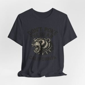 don’t poke the bear california t‑shirt — vintage roaring bear graphic tee in heather colors