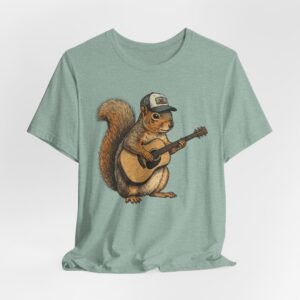 squirrel guitar t shirt – cute woodland musician tee