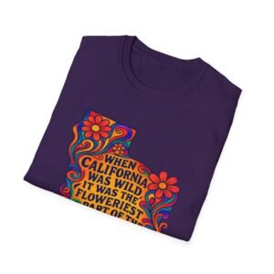 when california was at it's wildest.... california wildflower state outline t shirt | retro floral john muir quote tee