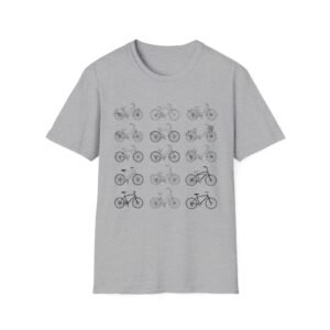bicycle sketches t shirt | minimal bike illustration tee in heather colors