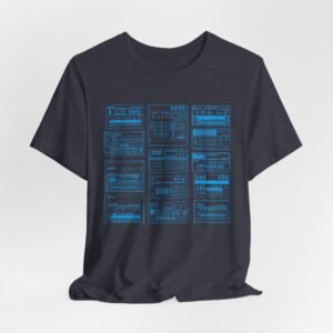 t shirt — vintage blue cassette tape diagram tee