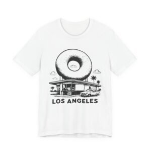 los angeles donut shop tee — retro la palm trees & vintage car shirt