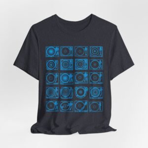 turntable grid t‑shirt — retro dj vinyl record tee