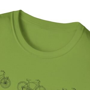 bicycle sketches t shirt | minimal bike illustration tee in bright colors featuring beach cruisers