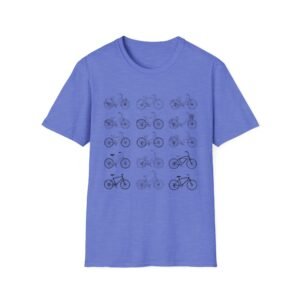 bicycle sketches t shirt | minimal bike illustration tee in heather colors