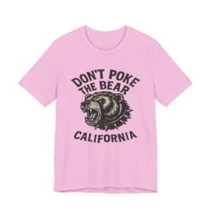 don’t poke the bear california t‑shirt — vintage roaring bear graphic tee in heather colors