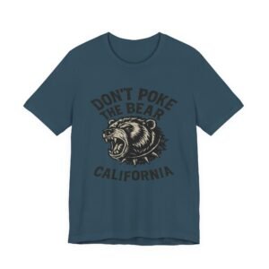 don’t poke the bear california t‑shirt — vintage roaring bear graphic tee in heather colors