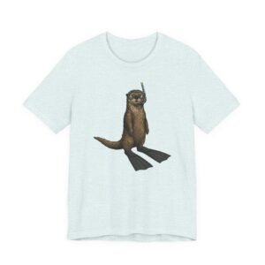 snorkeling otter tee – sea otter with flippers & snorkel t shirt