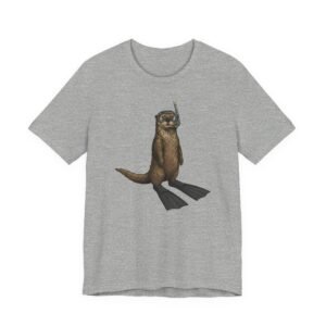 snorkeling otter tee – sea otter with flippers & snorkel t shirt