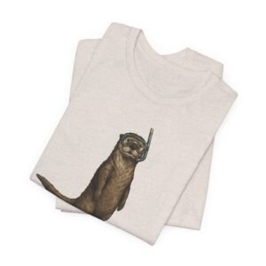 snorkeling otter tee – sea otter with flippers & snorkel t shirt