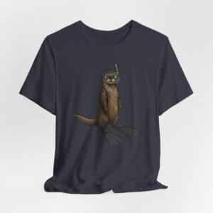 snorkeling otter tee – sea otter with flippers & snorkel t shirt
