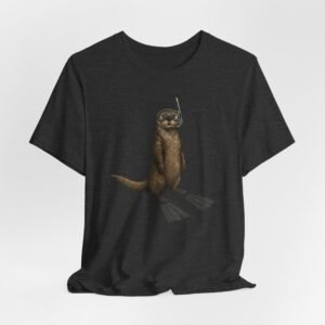 snorkeling otter tee – sea otter with flippers & snorkel t shirt