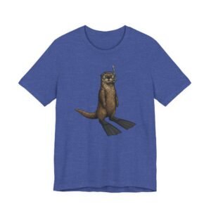 snorkeling otter tee – sea otter with flippers & snorkel t shirt