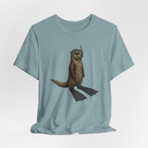 snorkeling otter tee – sea otter with flippers & snorkel t shirt