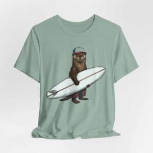 surfer ottert‑shirt — surfing otter graphic tee