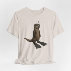 snorkeling otter tee – sea otter with flippers & snorkel t shirt