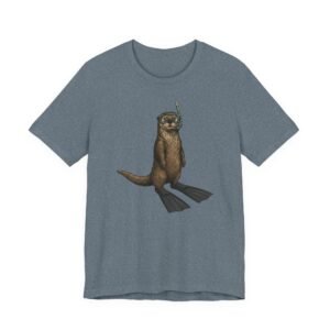 snorkeling otter tee – sea otter with flippers & snorkel t shirt