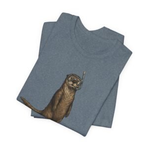 snorkeling otter tee – sea otter with flippers & snorkel t shirt