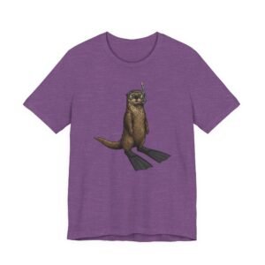 snorkeling otter tee – sea otter with flippers & snorkel t shirt
