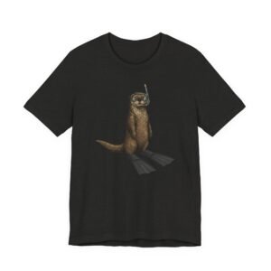 snorkeling otter tee – sea otter with flippers & snorkel t shirt