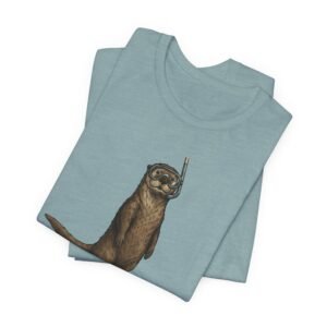 snorkeling otter tee – sea otter with flippers & snorkel t shirt