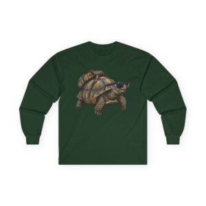 tortoise with sunglasses long sleeve tee — retro cool turtle graphic