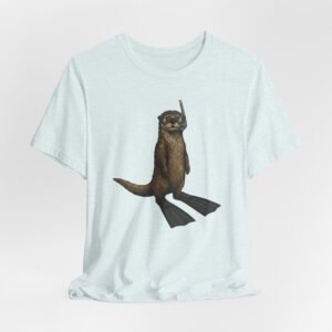 snorkeling otter tee – sea otter with flippers & snorkel t shirt