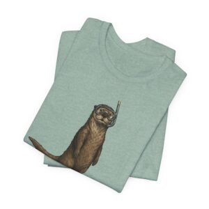 snorkeling otter tee – sea otter with flippers & snorkel t shirt