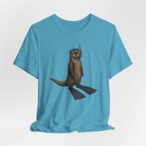 snorkeling otter tee – sea otter with flippers & snorkel t shirt