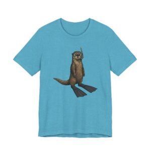 snorkeling otter tee – sea otter with flippers & snorkel t shirt