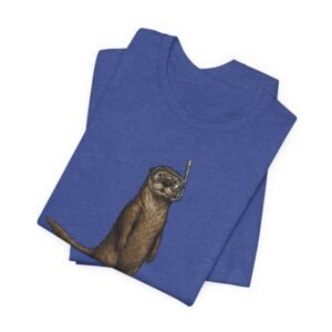 snorkeling otter tee – sea otter with flippers & snorkel t shirt